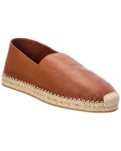 Valentino Garavani Valentino Leather Espadrille In Brown