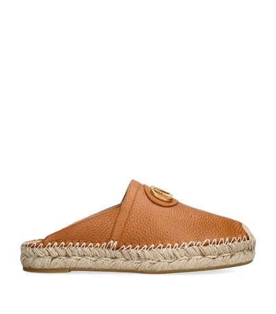 Valentino Garavani Leather Espadrille Mules In Multi