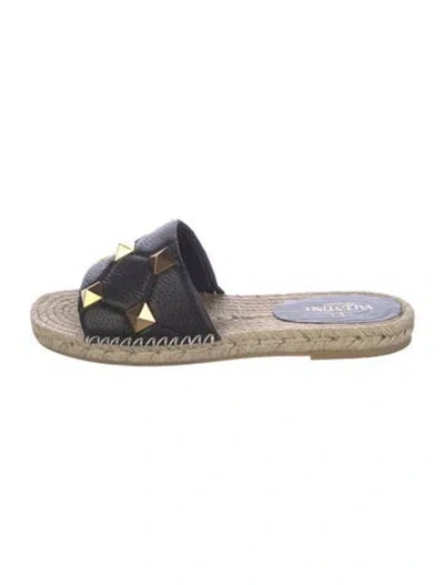 Pre-owned Valentino Garavani Leather Espadrilles In Blue