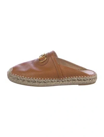 Pre-owned Valentino Garavani Leather Espadrilles In Brown