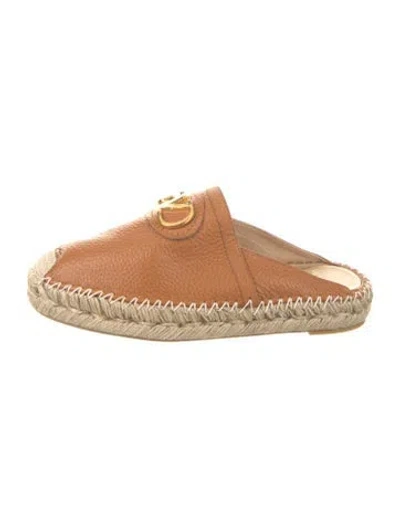 Pre-owned Valentino Garavani Leather Espadrilles In Brown