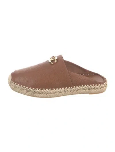 Pre-owned Valentino Garavani Leather Espadrilles In Brown