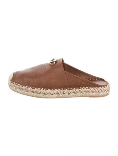 Pre-owned Valentino Garavani Leather Espadrilles In Brown