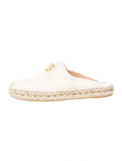 Pre-owned Valentino Garavani Leather Espadrilles In Gold