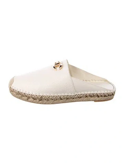 Pre-owned Valentino Garavani Leather Espadrilles In Neutral