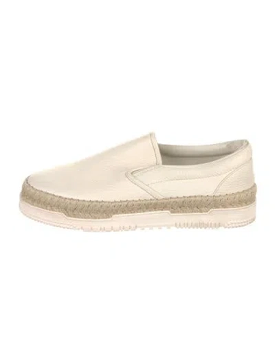 Pre-owned Valentino Garavani Leather Espadrilles In Neutrals