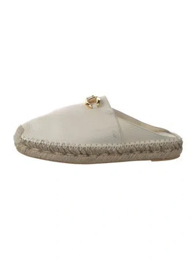 Pre-owned Valentino Garavani Leather Espadrilles In Neutrals