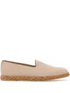 Valentino Canvas Logo Signature Espadrilles With Braided Sole In Nude