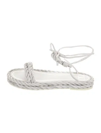 Pre-owned Valentino Garavani Leather Espadrilles In White