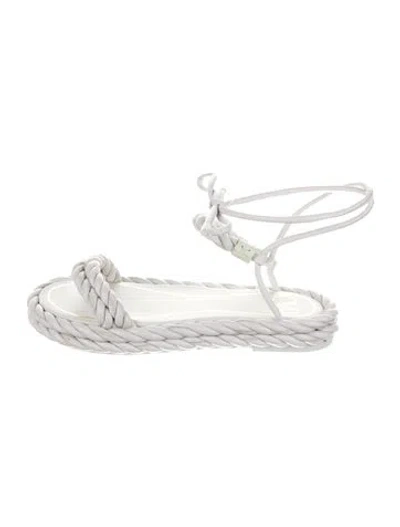 Pre-owned Valentino Garavani Leather Espadrilles In White