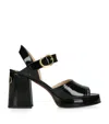 Valentino Garavani Fawcette Platform Sandal In Polished Calfskin 100mm Woman Black 42