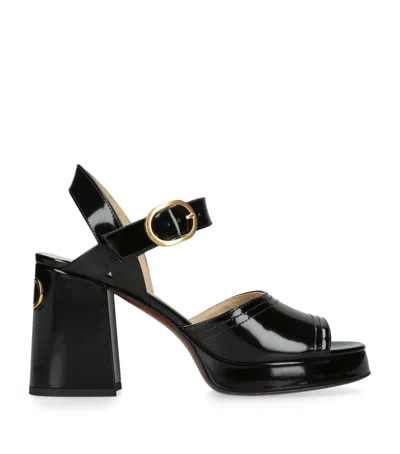 VALENTINO GARAVANI LEATHER FAWCETTE HEELED SANDALS 100