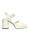 Valentino Sandalo Con Plateau Fawcette In Vitello Abrasivato 100mm In Neutral