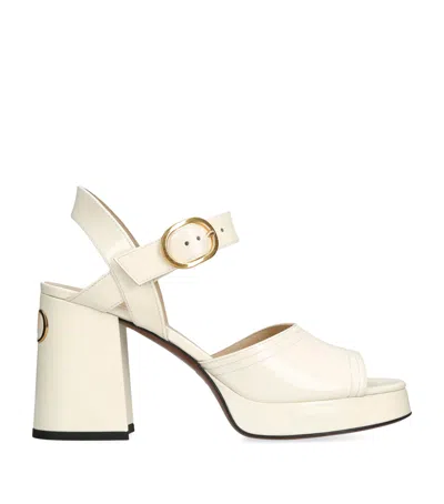 VALENTINO GARAVANI LEATHER FAWCETTE HEELED SANDALS 100