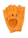 Valentino Leather Fingerless Gloves In Orange