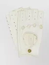 Valentino Leather Fingerless Gloves With Perforated Cut-out Detail