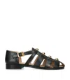 Valentino Studshield Fisherman Sandals In Calf Leather In Black