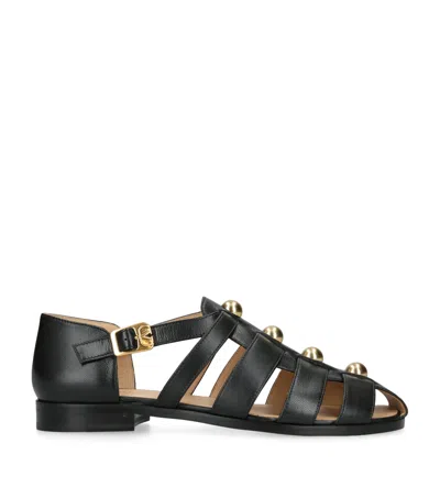 Valentino Garavani Leather Sandals In Black