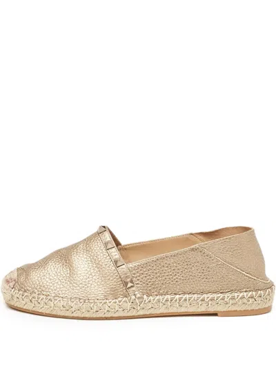 Pre-owned Valentino Garavani Leather Flat Espadrilles