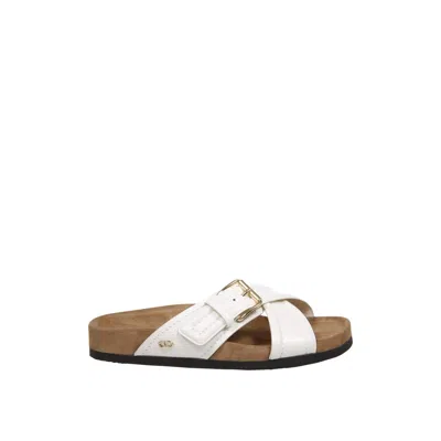 Valentino Garavani Ivory Leather Sandals In White