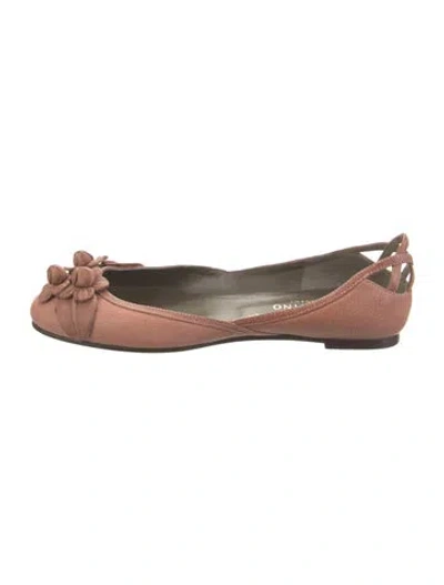 Pre-owned Valentino Garavani Leather Flats In Brown