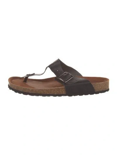 Pre-owned Valentino Garavani Leather Flip Flops In Brown