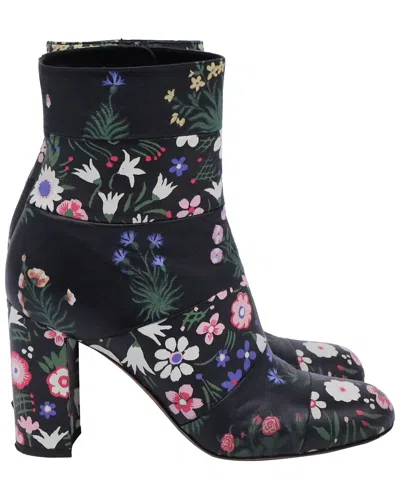 VALENTINO GARAVANI VALENTINO LEATHER FLORAL PRINTED BOOTIE (AUTHENTIC PRE-LOVED)