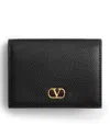 Valentino Womens Vlogo Signature Leather Wallet Nero In Black