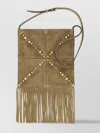Valentino Leather Fringe Shoulder Bag Studs