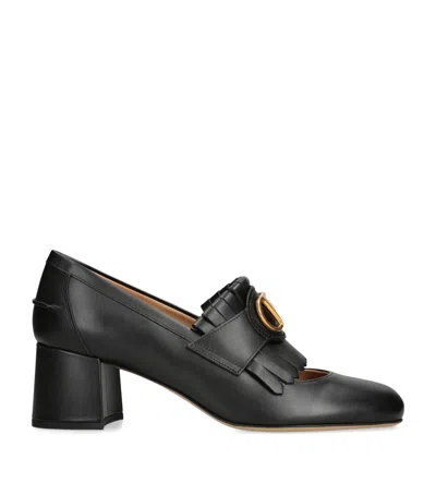 Valentino Garavani Smooth Calfskin Leather Shoes With Vlogo In Black