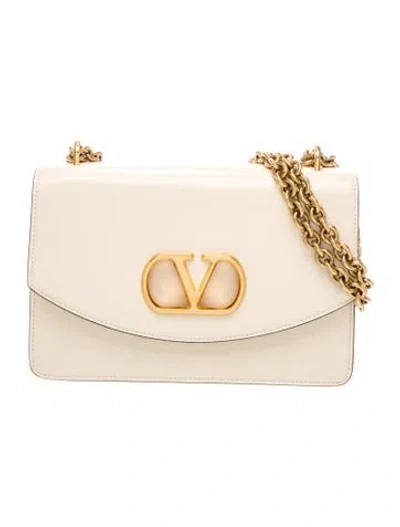 Pre-owned Valentino Garavani Leather Garavani Vain Medium In Neutral