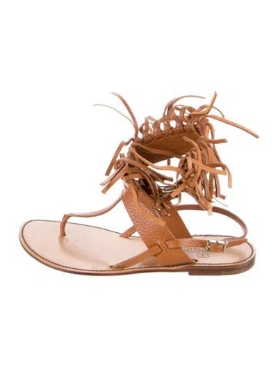 Pre-owned Valentino Garavani Leather Gladiator Sandals In Brown