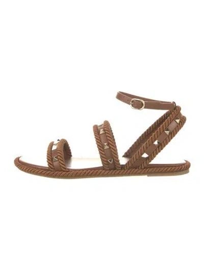 Pre-owned Valentino Garavani Leather Gladiator Sandals In Brown