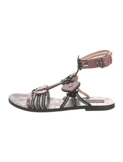 Pre-owned Valentino Garavani Leather Gladiator Sandals In Multi