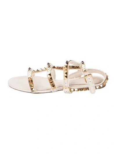 Pre-owned Valentino Garavani Leather Gladiator Sandals In Neutrals