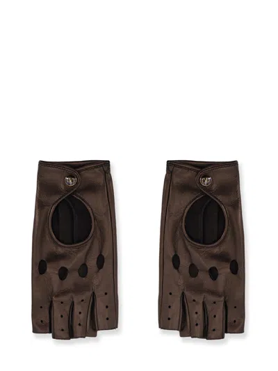 Valentino Garavani Leather Gloves In Black