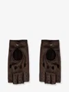 Valentino Leather Gloves In Brown