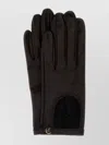 Valentino Leather Gloves Featuring Cutout Shapes And Stitch Design