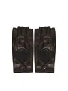 Valentino Leather Gloves With Logo In Black