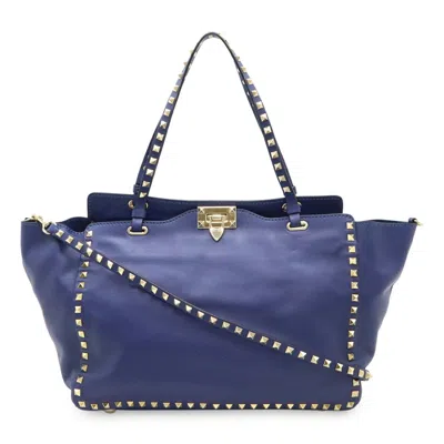 Pre-owned Valentino Garavani Leather Handbag () In Blue