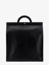 Valentino Garavani Men Leather Handbag With Frontal Logo Print In Black