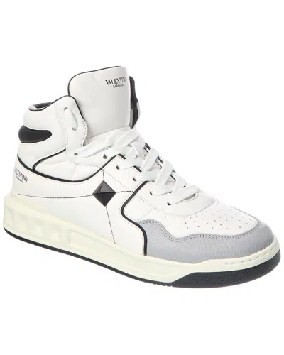 Valentino Garavani Valentino Leather High-top Sneaker In Black