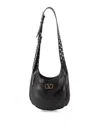 Valentino Leather Hobo Shoulder Bag In Black