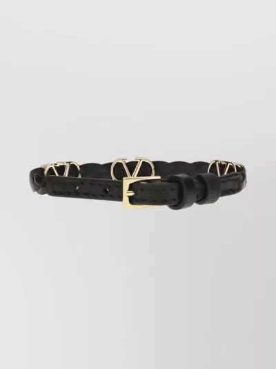 Valentino Garavani Leather Iconic Vlogo Hardware Bracelet