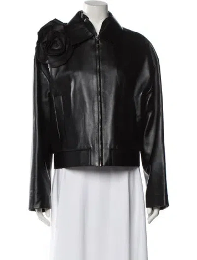 Pre-owned Valentino Leather Jacket In Black