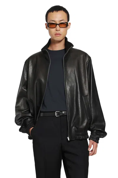 Valentino Leather Jacket In Black