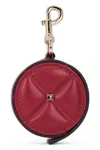 Valentino Leather Keyring In Brown