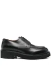 Valentino Black Leather Lace Up Shoes In Black