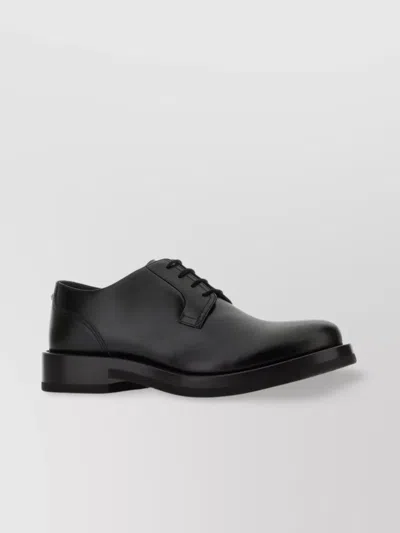 VALENTINO GARAVANI LEATHER LACE-UP SHOES WITH LOW BLOCK HEEL