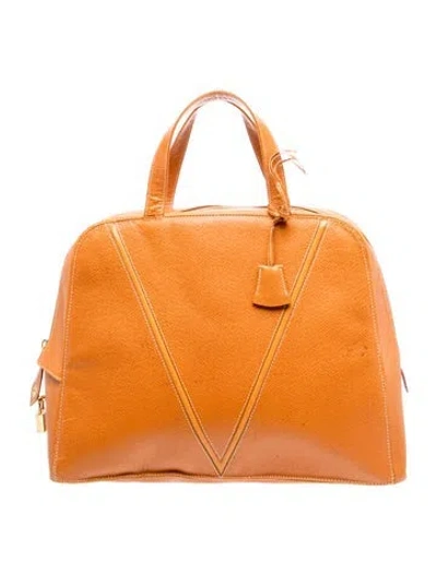Pre-owned Valentino Garavani Leather Les Sacs Vintage In Brown